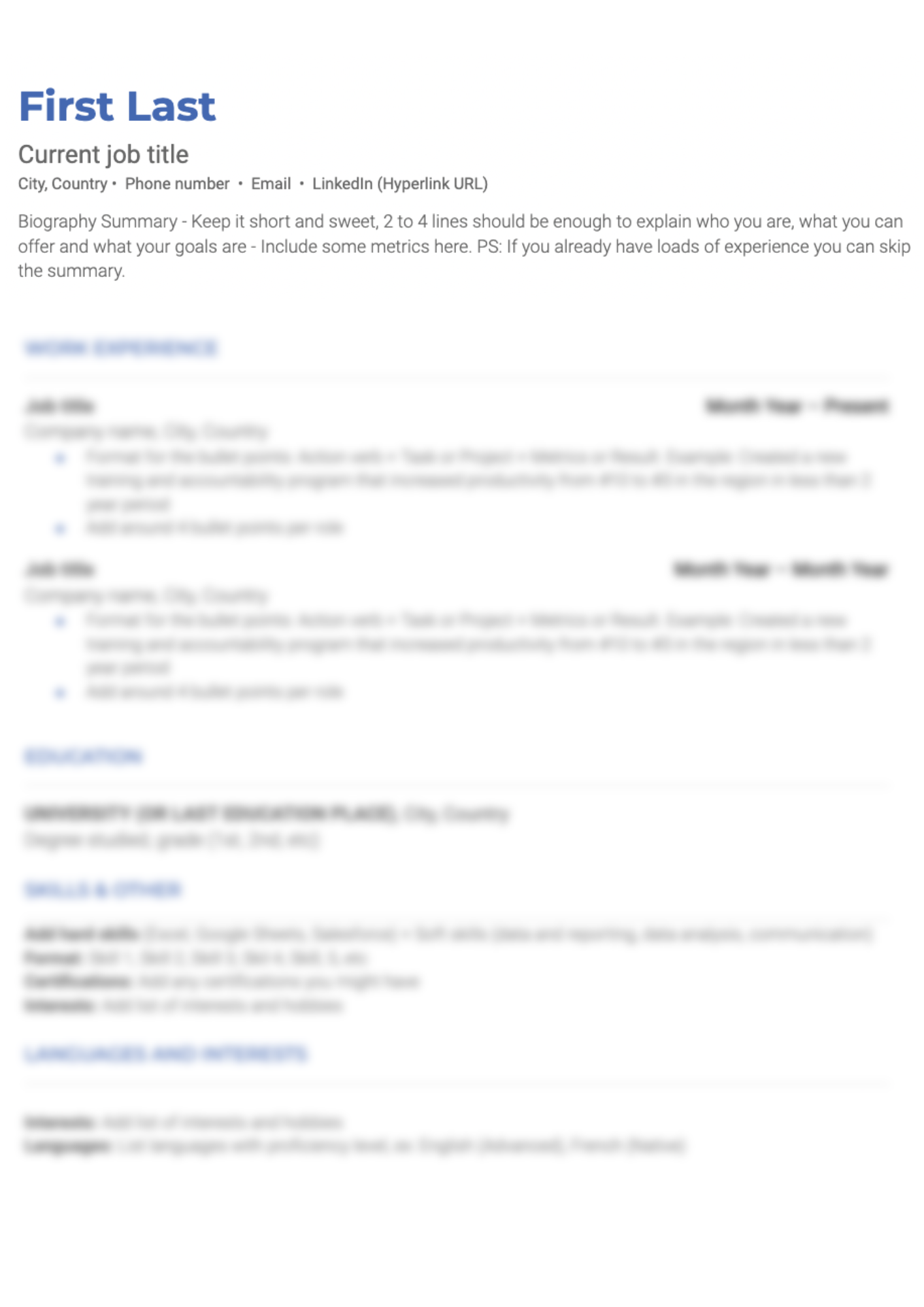 CV Template